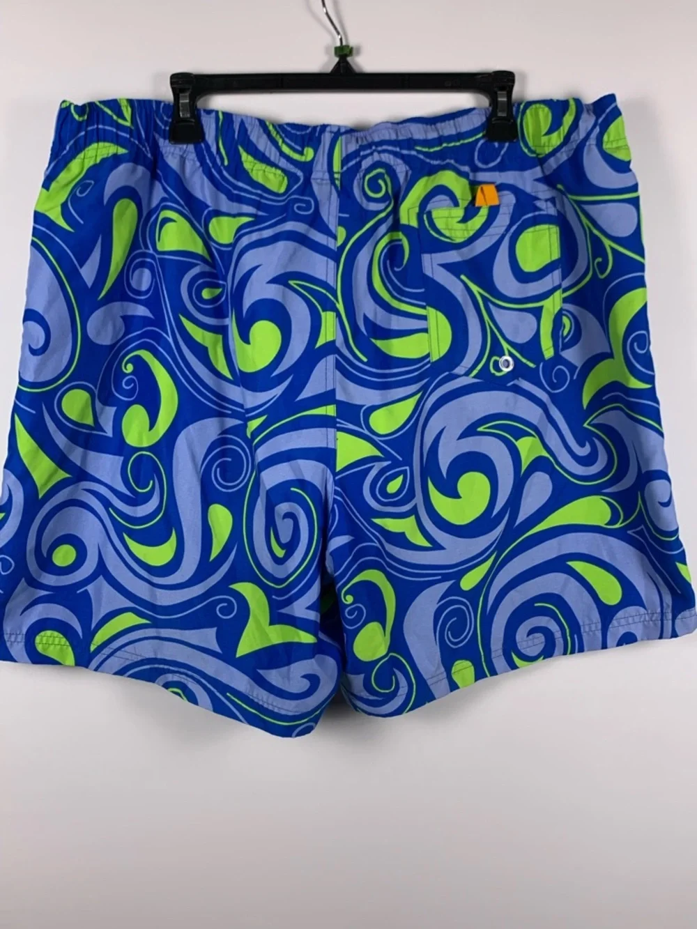 Loudmouth Swim Trunks Mens XXL Blue Green Swirl Print Board Shorts Beach Golf